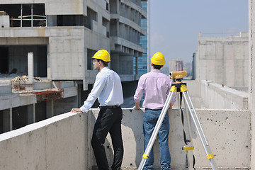 Image showing Team of architects on construciton site