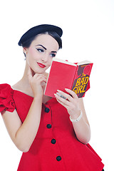 Image showing beautiful young woman read book