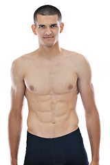 Image showing healthy fit young man islated on white background