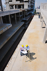 Image showing Team of architects on construciton site