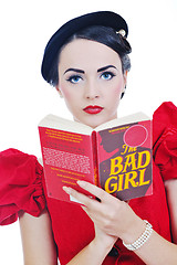 Image showing beautiful young woman read book