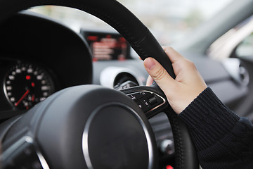 Image showing man using car navigation