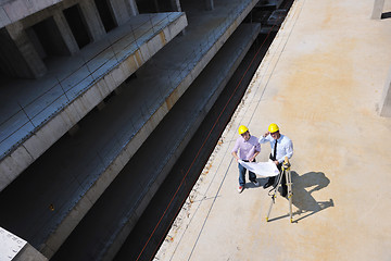 Image showing Team of architects on construciton site