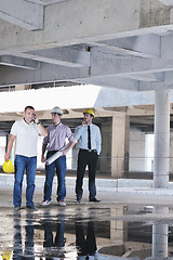 Image showing Team of architects on construciton site