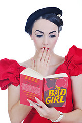 Image showing beautiful young woman read book