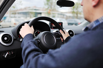 Image showing man using car navigation