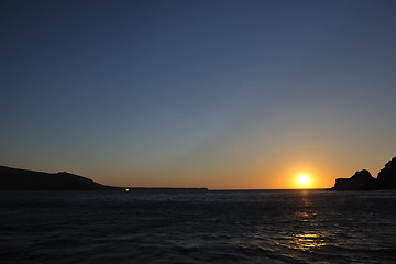 Image showing greece romantic sunset at sea