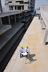 Image showing Team of architects on construciton site