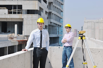 Image showing Team of architects on construciton site