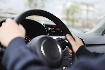 Image showing man using car navigation