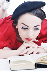 Image showing beautiful young woman read book