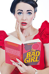 Image showing beautiful young woman read book