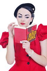 Image showing beautiful young woman read book