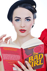 Image showing beautiful young woman read book