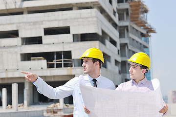 Image showing Team of architects on construciton site