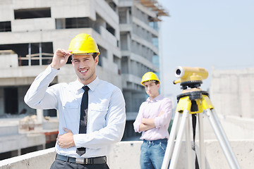 Image showing Team of architects on construciton site