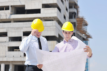 Image showing Team of architects on construciton site