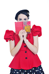 Image showing beautiful young woman read book