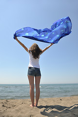 Image showing young woman enjoy on beach