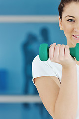 Image showing woman fitness workout with weights