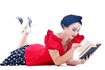 Image showing beautiful young woman read book