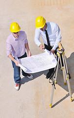 Image showing Team of architects on construciton site