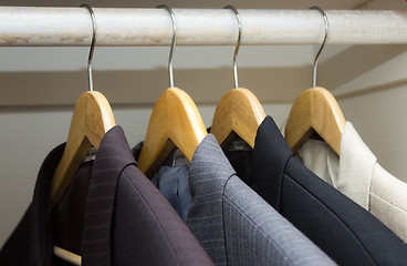 Image showing Business suits in the closet