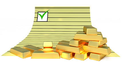 Image showing Goldbars and document
