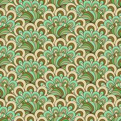 Image showing Green-brown-gray seamless pattern