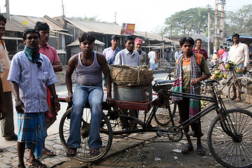 Image showing People on market in Kumrokhali, West Bengal, India January 12, 2009.