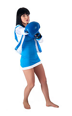 Image showing Pretty girl with boxing gloves