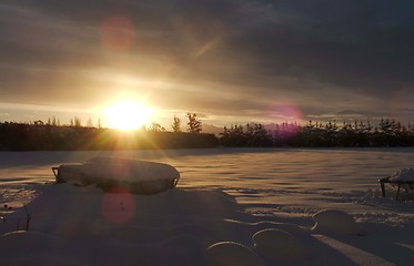 Image showing Snow sunset