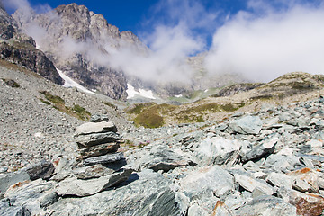 Image showing Path sign on Italian Alps