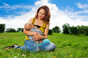 Image showing baby breastfeeding