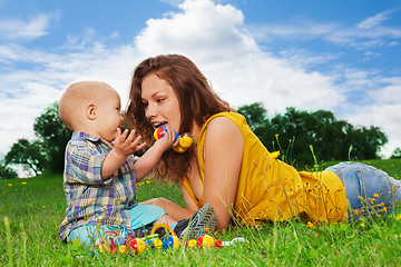 Image showing mom and son - happy together