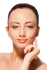 Image showing confident smiling girl with natural makeup