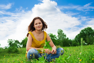 Image showing nice pretty girl in park