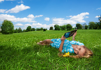 Image showing happy browsing in the park