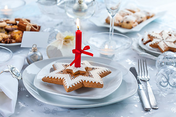 Image showing Place setting for Christmas evening 