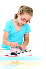 Image showing Schoolgirl painting