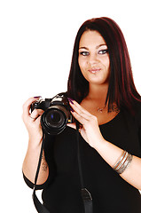 Image showing Girl taking pictures.