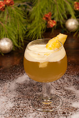 Image showing Champagne Christmas cocktail