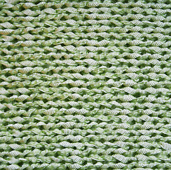 Image showing Green knitted textured background