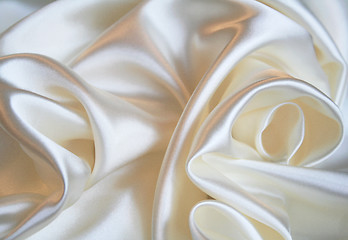 Image showing Smooth elegant white silk as background 