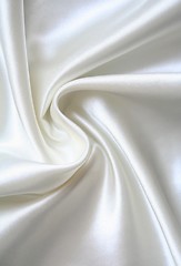 Image showing Smooth elegant white silk as background