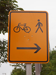 Image showing Bike lane sign