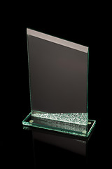 Image showing first place award glass trophy