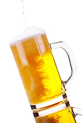 Image showing Pouring beer into mug