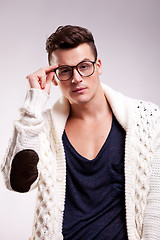 Image showing stylish young man wearing glasses