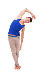 Image showing man  doing some stretching exercises 